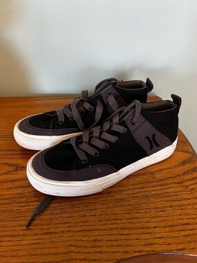 Hurley Black and Dark Gray High-Top Skate Sneakers